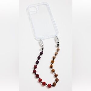 ossa Pave Disco Ball Phone Wristlet in Ombré Red